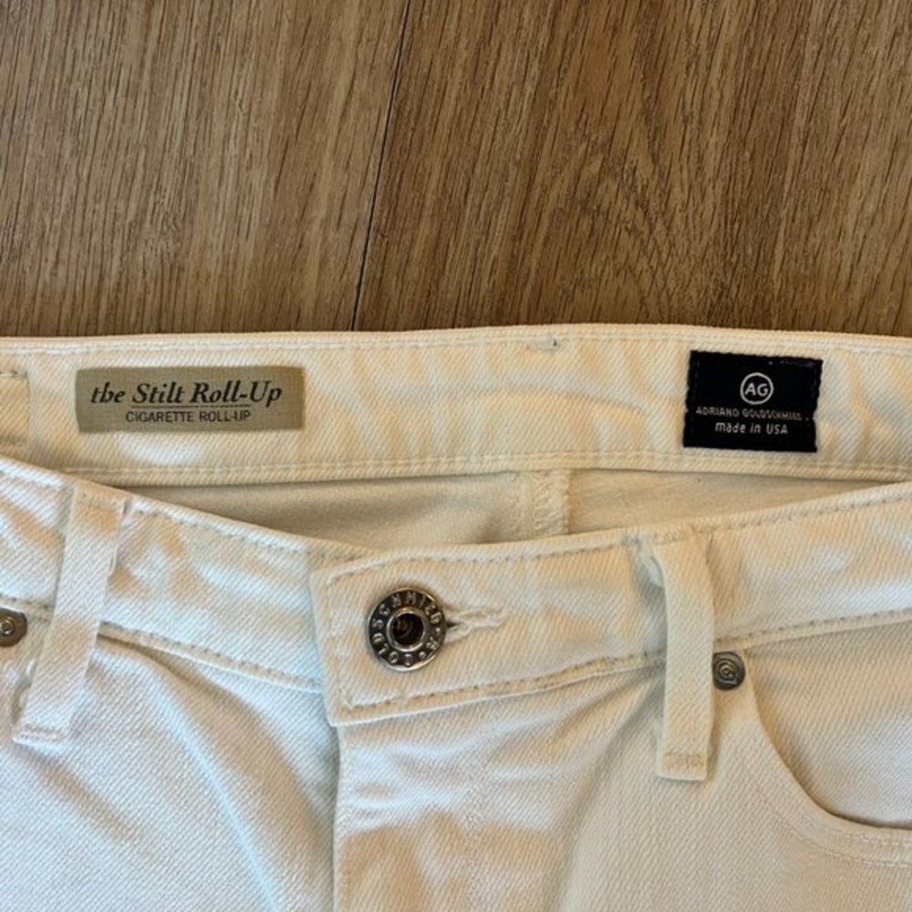 AG "the stilt roll up" white jeans - Picture 2 of 5
